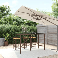 Thumbnail for Bartisch mit Glasplatte Braun 180x70x110 cm Poly Rattan