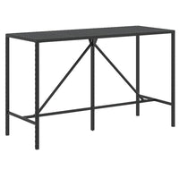 Thumbnail for Bartisch mit Glasplatte Schwarz 180x70x110 cm Poly Rattan