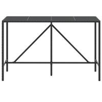 Thumbnail for Bartisch mit Glasplatte Schwarz 180x70x110 cm Poly Rattan