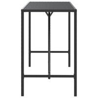 Thumbnail for Bartisch mit Glasplatte Schwarz 180x70x110 cm Poly Rattan