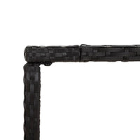 Thumbnail for Bartisch mit Glasplatte Schwarz 180x70x110 cm Poly Rattan
