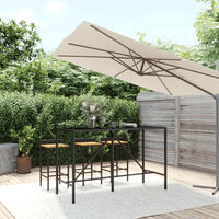 Thumbnail for Bartisch mit Glasplatte Schwarz 180x70x110 cm Poly Rattan