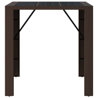 Thumbnail for Bartisch mit Glasplatte Braun 105x80x110 cm Poly Rattan
