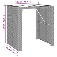 Thumbnail for Bartisch mit Glasplatte Braun 105x80x110 cm Poly Rattan
