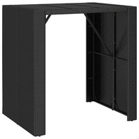 Thumbnail for Bartisch mit Glasplatte Schwarz 105x80x110 cm Poly Rattan