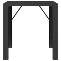 Thumbnail for Bartisch mit Glasplatte Schwarz 105x80x110 cm Poly Rattan