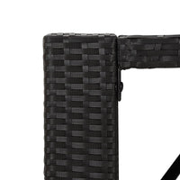 Thumbnail for Bartisch mit Glasplatte Schwarz 105x80x110 cm Poly Rattan