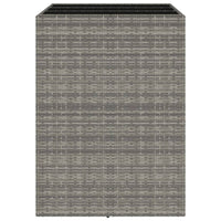 Thumbnail for Bartisch mit Glasplatte Grau 105x80x110 cm Poly Rattan