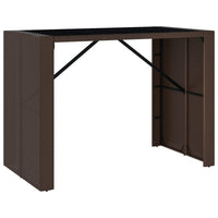 Thumbnail for Bartisch mit Glasplatte Braun 145x80x110 cm Poly Rattan