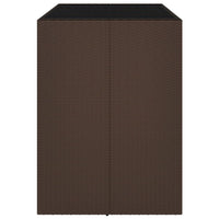 Thumbnail for Bartisch mit Glasplatte Braun 145x80x110 cm Poly Rattan