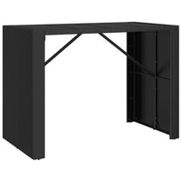 Thumbnail for Bartisch mit Glasplatte Schwarz 145x80x110 cm Poly Rattan