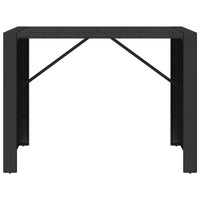 Thumbnail for Bartisch mit Glasplatte Schwarz 145x80x110 cm Poly Rattan