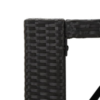 Thumbnail for Bartisch mit Glasplatte Schwarz 145x80x110 cm Poly Rattan