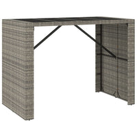 Thumbnail for Bartisch mit Glasplatte Grau 145x80x110 cm Poly Rattan