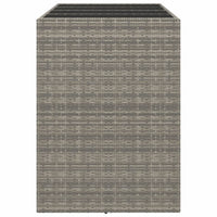 Thumbnail for Bartisch mit Glasplatte Grau 145x80x110 cm Poly Rattan