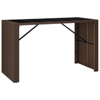 Thumbnail for Bartisch mit Glasplatte Braun 185x80x110 cm Poly Rattan