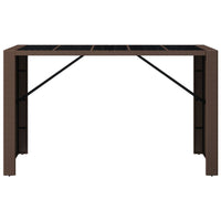 Thumbnail for Bartisch mit Glasplatte Braun 185x80x110 cm Poly Rattan