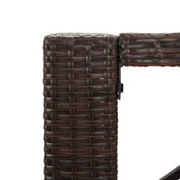 Thumbnail for Bartisch mit Glasplatte Braun 185x80x110 cm Poly Rattan