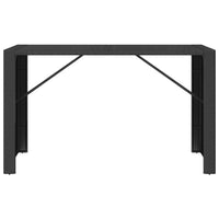 Thumbnail for Bartisch mit Glasplatte Schwarz 185x80x110 cm Poly Rattan
