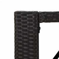 Thumbnail for Bartisch mit Glasplatte Schwarz 185x80x110 cm Poly Rattan