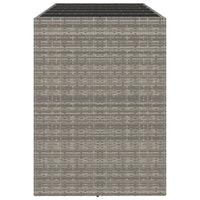Thumbnail for Bartisch mit Glasplatte Grau 185x80x110 cm Poly Rattan