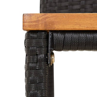 Thumbnail for Barhocker 4 Stk. Schwarz Poly Rattan und Massivholz Akazie