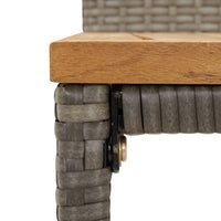 Thumbnail for Barhocker 4 Stk. Grau Poly Rattan und Massivholz Akazie