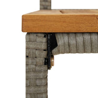 Thumbnail for Barhocker 2 Stk. Grau Poly Rattan und Massivholz Akazie
