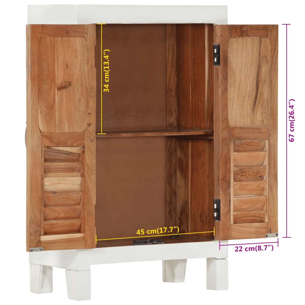 Sideboard Weiß 55x30x90 cm Massivholz Akazie