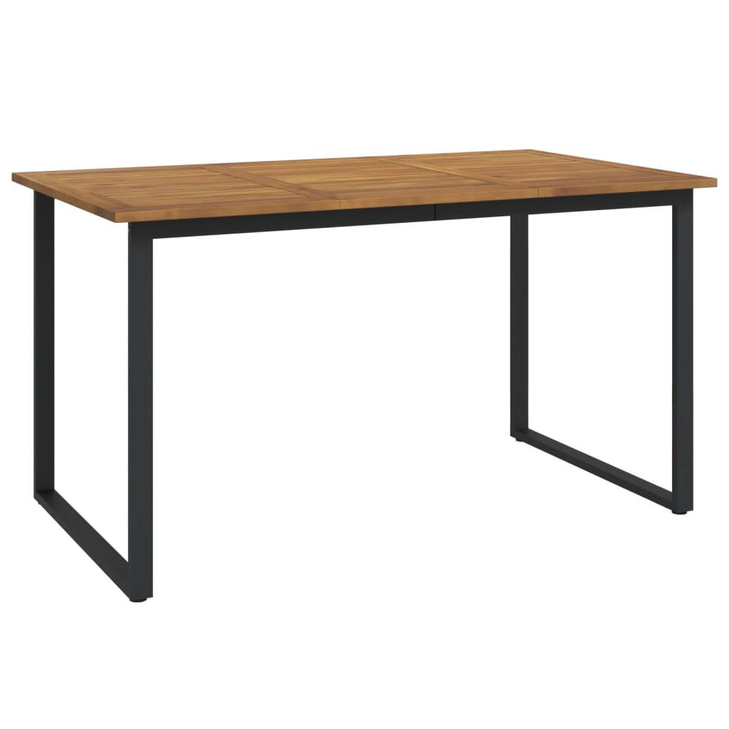 Gartentisch mit Beinen in U-Form 140×80×75 cm Massivholz Akazie