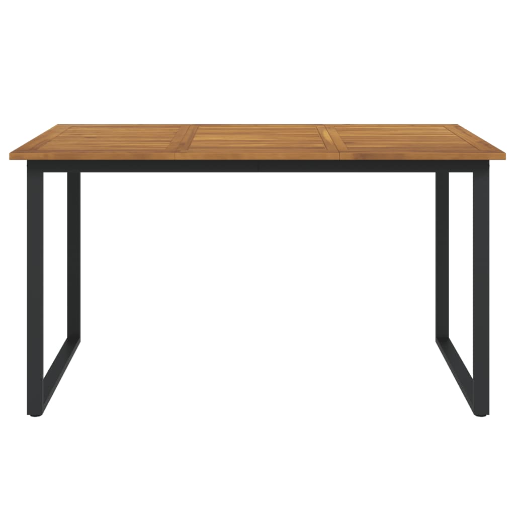Gartentisch mit Beinen in U-Form 140×80×75 cm Massivholz Akazie