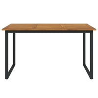 Thumbnail for Gartentisch mit Beinen in U-Form 140×80×75 cm Massivholz Akazie