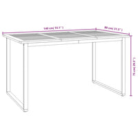 Thumbnail for Gartentisch mit Beinen in U-Form 140×80×75 cm Massivholz Akazie