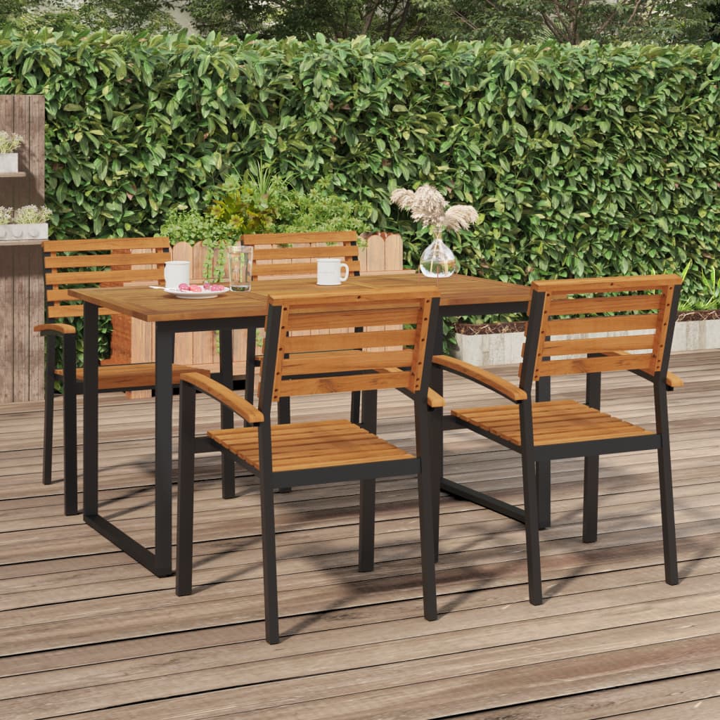 Gartentisch mit Beinen in U-Form 140×80×75 cm Massivholz Akazie