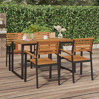 Thumbnail for Gartentisch mit Beinen in U-Form 140×80×75 cm Massivholz Akazie
