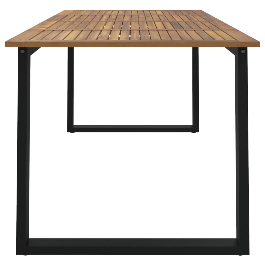 Gartentisch mit Gestell U-Form 180x90x75 cm Akazie Massivholz