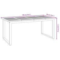 Thumbnail for Gartentisch mit Gestell U-Form 180x90x75 cm Akazie Massivholz