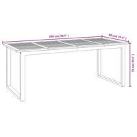 Thumbnail for Gartentisch mit Beinen in U-Form 200x90x75 cm Massivholz Akazie
