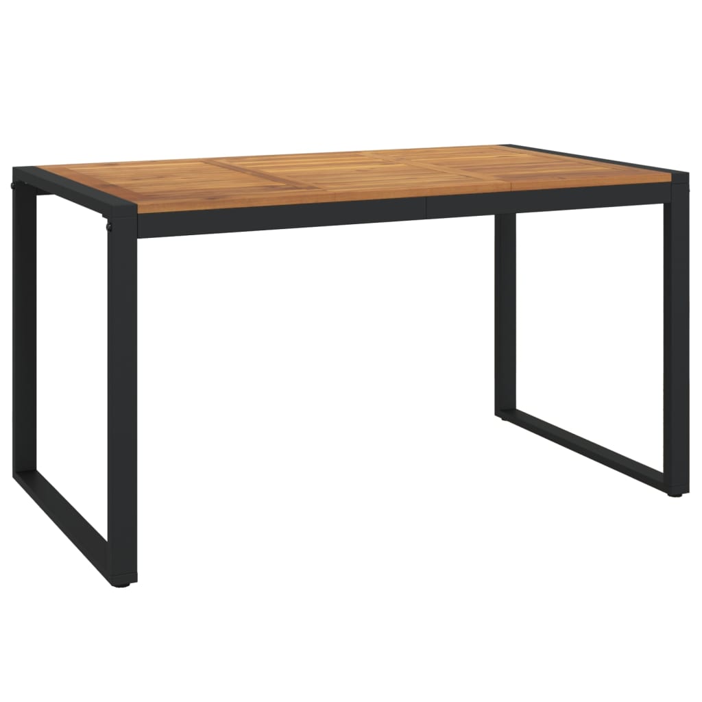 Gartentisch mit Beinen in U-Form 140×80×75 cm Massivholz Akazie