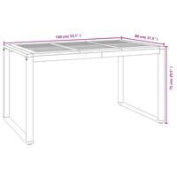 Thumbnail for Gartentisch mit Beinen in U-Form 140×80×75 cm Massivholz Akazie