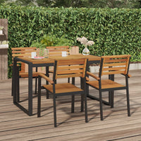 Thumbnail for Gartentisch mit Beinen in U-Form 140×80×75 cm Massivholz Akazie