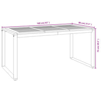 Thumbnail for Gartentisch mit Beinen in U-Form 160x80x75 cm Massivholz Akazie