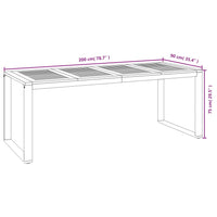 Thumbnail for Gartentisch mit Gestell U-Form 200x90x75 cm Akazie Massivholz