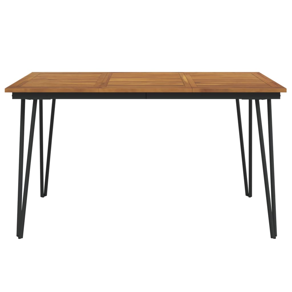 Gartentisch mit Haarnadel-Beinen 140×80×75 cm Massivholz Akazie