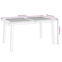 Thumbnail for Gartentisch 150x90x75 cm Massivholz Akazie