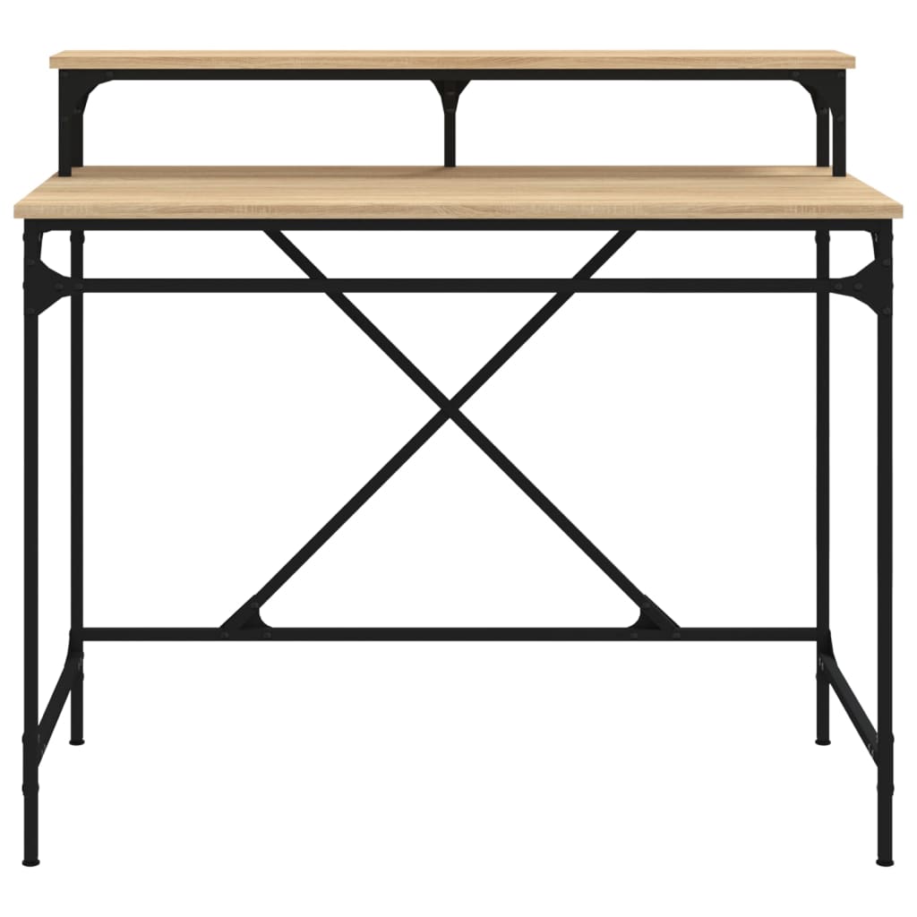 Schreibtisch Sonoma-Eiche 100x50x90 cm Holzwerkstoff und Eisen