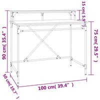 Thumbnail for Schreibtisch Braun Eichen-Optik 100x50x90cm Holzwerkstoff Eisen
