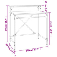 Thumbnail for Schreibtisch Braun Eichen-Optik 80x50x90 cm Holzwerkstoff Eisen