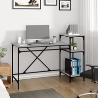 Thumbnail for Schreibtisch mit Regal Grau Sonoma 135x50x90 cm Holzwerkstoff