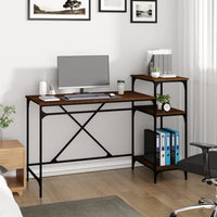 Thumbnail for Schreibtisch mit Regal Braun Eichen-Optik 135x50x90 cm